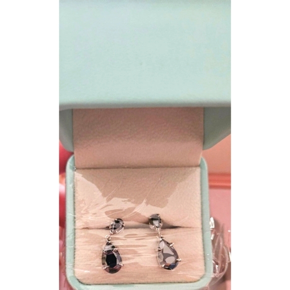 Black Moissanite Teardrop Earrings, 4.4Ct - Picture 8 of 9